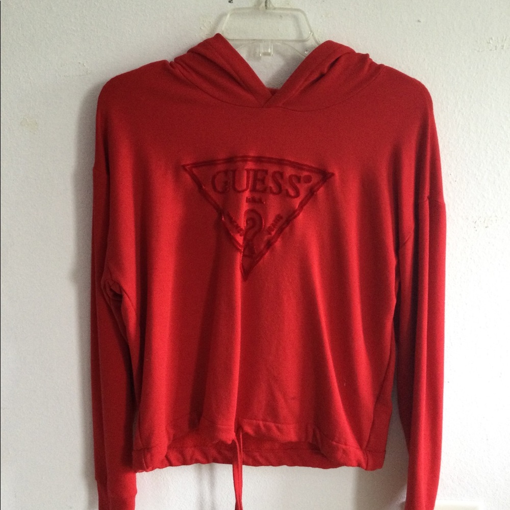 Guess cotton red hoodie
